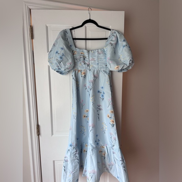 Self-Portrait Taffeta Watercolor Floral Dress - Picture 2 of 4